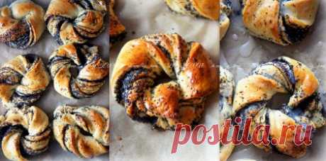 Красивые дрожжевые булочки с маком