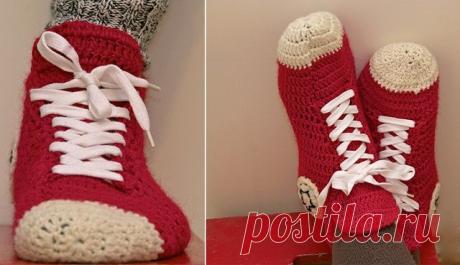 Crochet Converse Slippers - DIY - AllDayChic