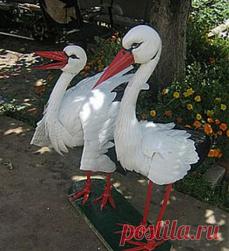 поделки из пластиковых бутылок (аист)