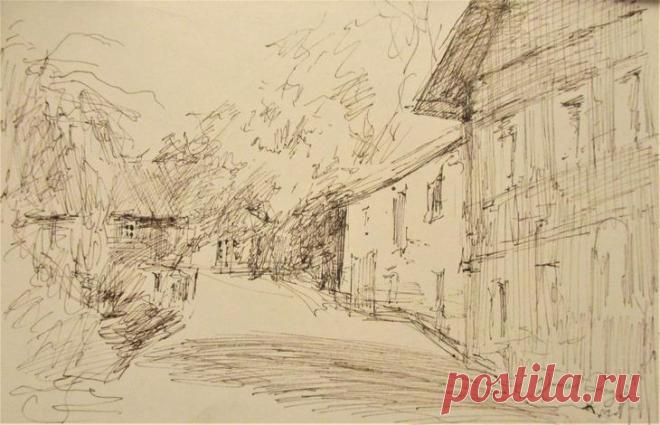 Акварельная - Водяная кисть. Как рисовать акварельными карандашами? Рисуем московские крыши в снегу Акварельная - Водяная кисть. Как ее применять на практике? Как рисовать акварельными карандашами?