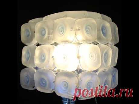 Cómo realizar una lámpara con 45 botellas de plástico - Lamp made out of 45 recycled plastic bottles - YouTube