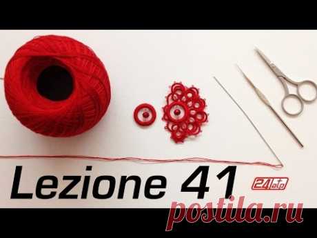 Chiacchierino Ad Ago 41˚ Lezione Orecchini Mezzaluna Cerchio Tutorial Needle Tatting Earrings