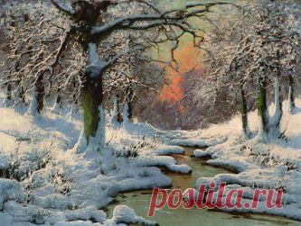 Неогради Ласло (1900-1962) - "Зимний лесной пейзаж" - Купить антиквариат, продажа старинного антиквариата – антикварная галерея «Кентавр»