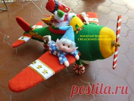AVION DE NOEL CON DUENDES
