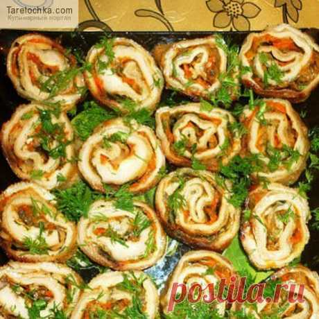 Рецепт - Рулетики из говяжьего рубца с грибами - Блюда из рубца