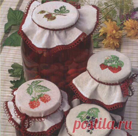 Вышивка гладью. Схемы ягод - MiR Handmade Вышивка гладью ягод на салфетках-ярлычках к вареньям и компотам создает радостное настроение и напом