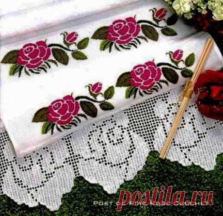 Розочки в вышивке и кайме..