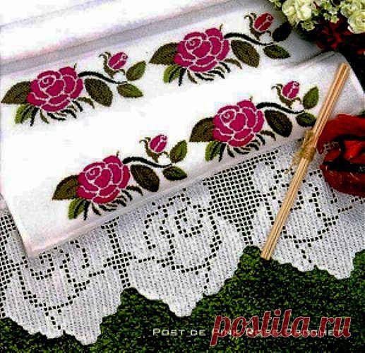 Розочки в вышивке и кайме..