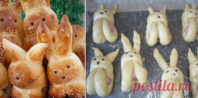 Бабушка знает, как угодить внукам! Бесподобные сосиски в тесте «Зайчики» — мякиш воздушный, пуховый. Чудные булочки для детей. Любимый перекус из детства, это, конечно же, сосиски в тесте. Ни один взрослый, а тем более ребенок не устоит перед этим лакомством. Чтобы ты мог порадовать родных и близких оригинальной выпечкой, сегодня мы расскажем тебе, как приготовить сосиски в тесте в виде очаровательных зайчат. Чудные булочки для детей!