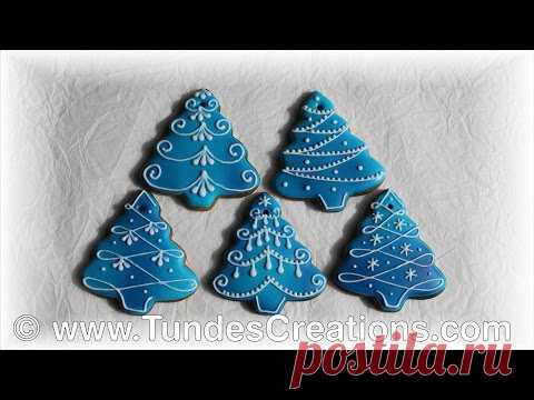 Blue Christmas tree gingerbread Christmas ornaments