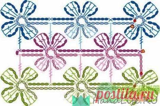 Схемы безотрывного вязания мотивов / Мое творчество - вязание
