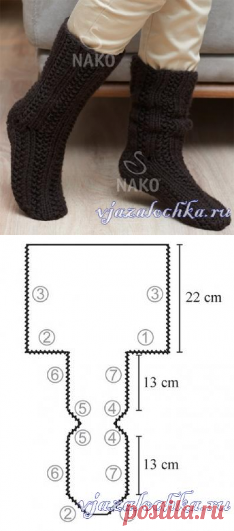 Мужские носки спицами