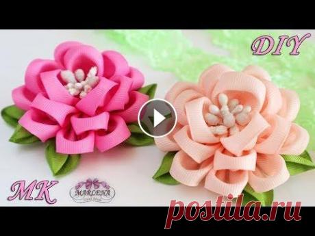 Цветы из репсовых лент шириной 4 см. Цветочки получаются в диаметре 7,5 см. Фурнитуру можно использовать любую: резиночки, зажимы, повязки, ободки... ...