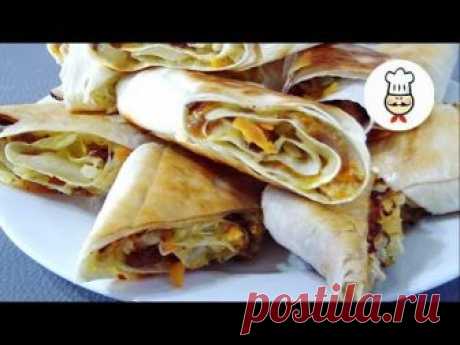 Закусочные "ЛАВАШИКИ" с капустой и грибами