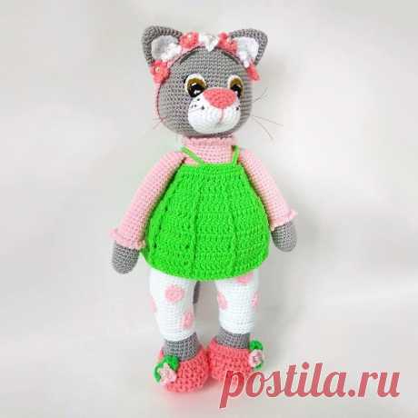 Вязаная кошечка Василиска амигуруми | Амигуруми