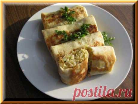 Блинчики с капустой и яйцом | Ода Кулинарии