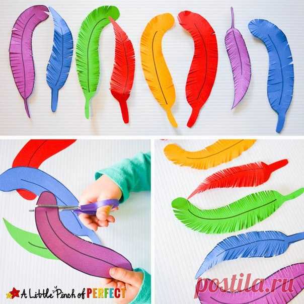 "Пёрышки" учимся резать ножницами