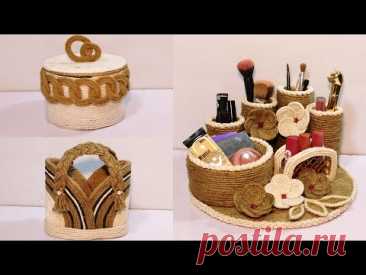 3 Different ideas of Jute Rope Storage Basket |Diy Rope Basket |Diy Storage Organizer | Hamna Nadeem