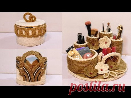 3 Different ideas of Jute Rope Storage Basket |Diy Rope Basket |Diy Storage Organizer | Hamna Nadeem