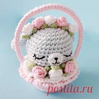 Ami-Domi Land: вяжем амигуруми: Кролик в корзинке амигуруми