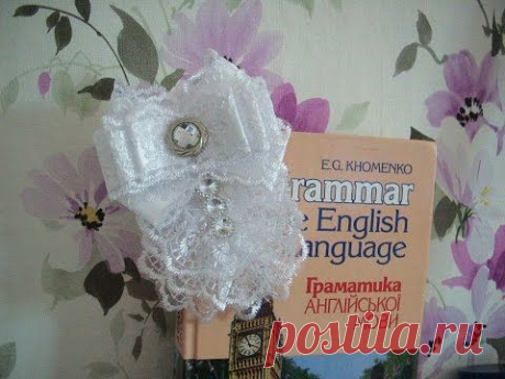 Очень легко! Школьная брошь жабо/DIY/Tutorial - YouTube