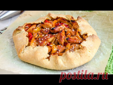 Есть КУРИЦА и БОЛГАРСКИЙ ПЕРЕЦ - готовлю вкусный пирог! Рецепт галеты + Постное Тесто Бездрожжевое