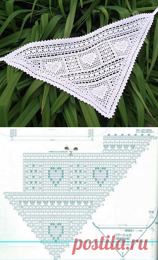 Вязание крючком - косынка