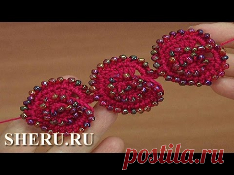 Сердечки с бисером крючком. Урок 163