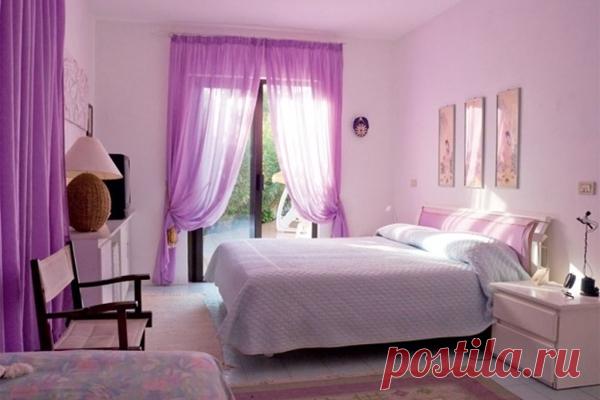Фиолетовая, лавандовая, лиловая спальня - красиво и эстетично