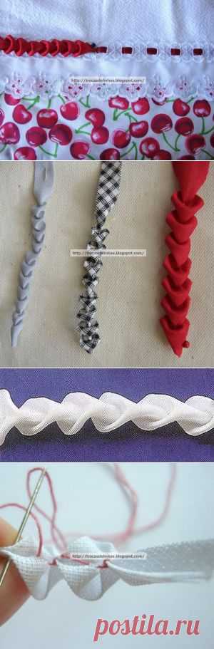 Сшить красивое украшение из лент. Мастер класс