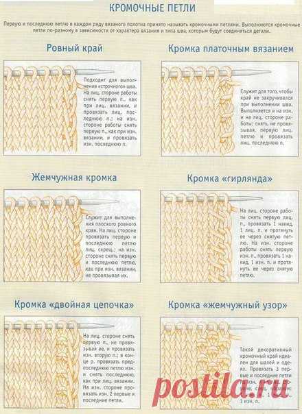 КРОМОЧНЫЕ ПЕТЛИ СПИЦАМИ.