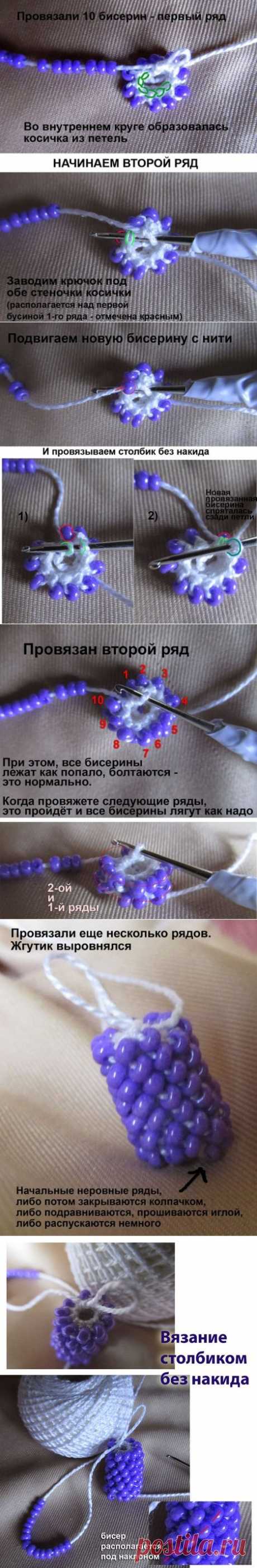 ВЯЗАНИЕ ЖГУТА СТОЛБИКОМ / Жгут на 10 бисерин