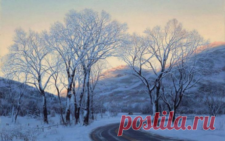 Художник нарисовал зиму такой уютной, что хочется ее обнять