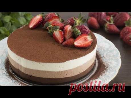 No-Bake Triple Chocolate Mousse Cake Recipe