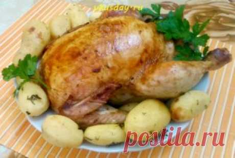 Курица в духовке с яблоками | Вкусный день