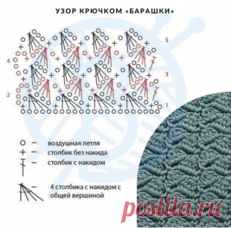 Узор крючком "Барашки"