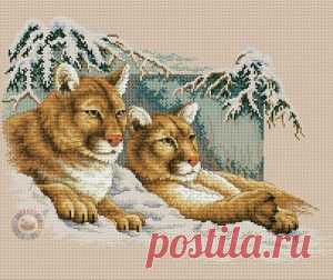 Пумы вышивка крестом. Схема вышивки животных . | Все о рукоделии: схемы, мастер классы, идеи на сайте labhousehold.com