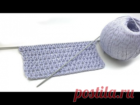 Летний узор Сетка спицами СветланаСК 👍🧶