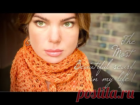 Самый красивый шарф спицами «KARMA»! Подробный МАСТЕР-КЛАСС! 🍁🍁🍁 Beautiful knitting scarf design