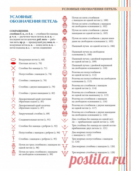 Самый полный список условных обозначений для чтения схем крючком из категории Интересные идеи – Вязаные идеи, идеи для вязания
