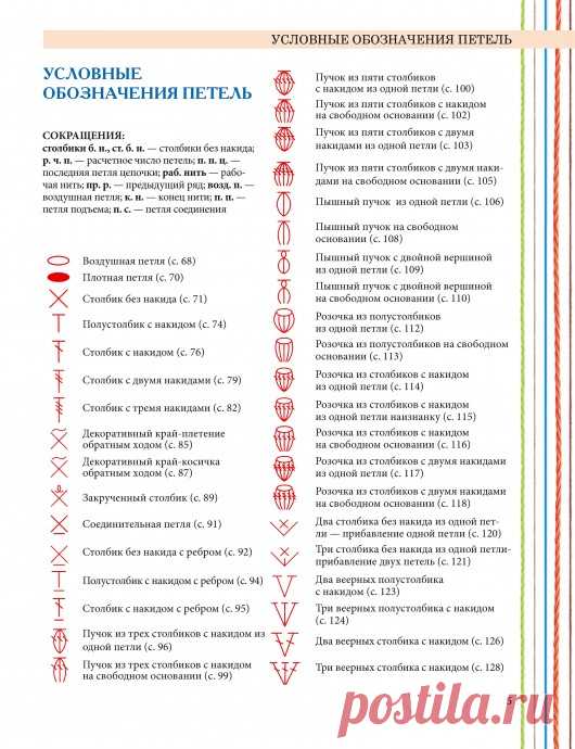 Самый полный список условных обозначений для чтения схем крючком из категории Интересные идеи – Вязаные идеи, идеи для вязания