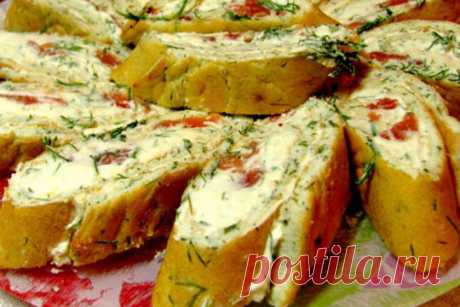 Рулет из суфле со сливочно-рыбной начинкой — Сад Заготовка