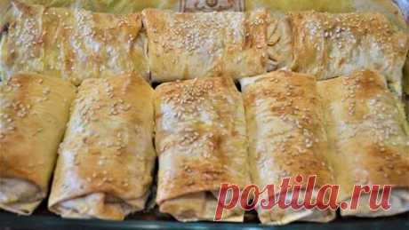 Горячие рулеты(конвертики) из лаваша в духовке.Быстрая закуска.