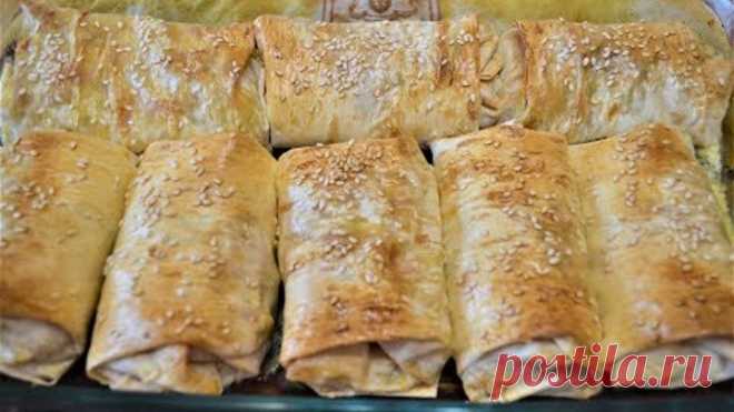 Горячие рулеты(конвертики) из лаваша в духовке.Быстрая закуска.