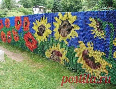 Красота из пластиковых крышечек