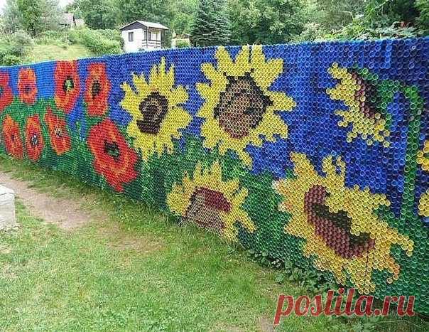 Красота из пластиковых крышечек