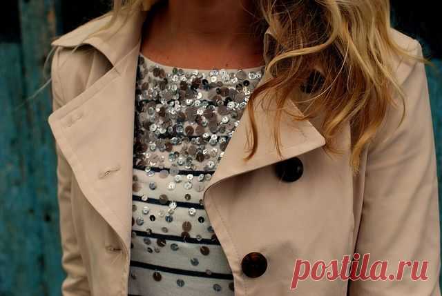 Декор тельняшки металлическими пайетками / Тельняшки / ВТОРАЯ УЛИЦА