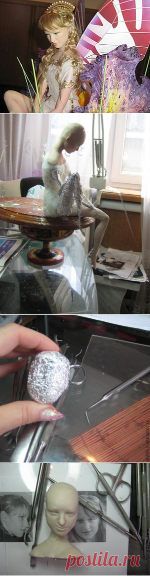 Небольшая поэтапка лепки головы милой девушки (в последующем - кукла Принцесса Эльфов) - Ярмарка Мастеров - ручная работа, handmade