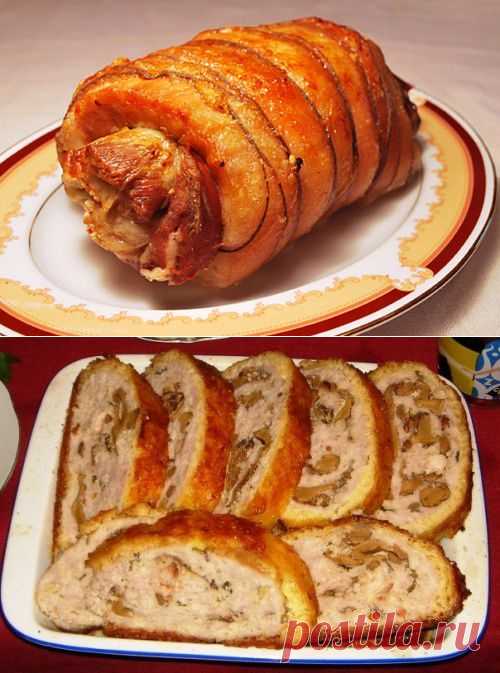 Тонкости и рецепты приготовления мясного рулета из свинины / Простые рецепты