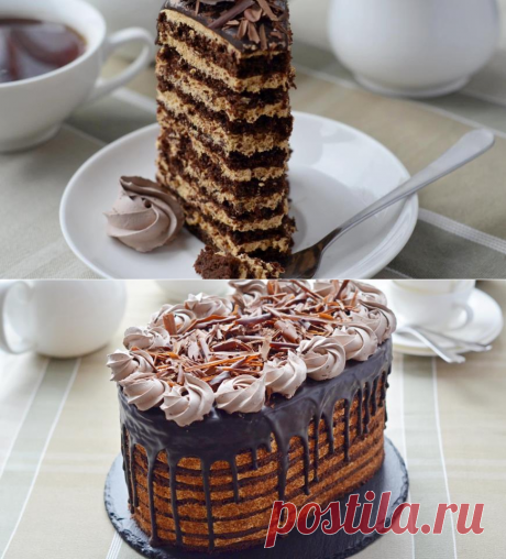 Шоколадный торт со сливочным кремом, пошаговый рецепт с фото